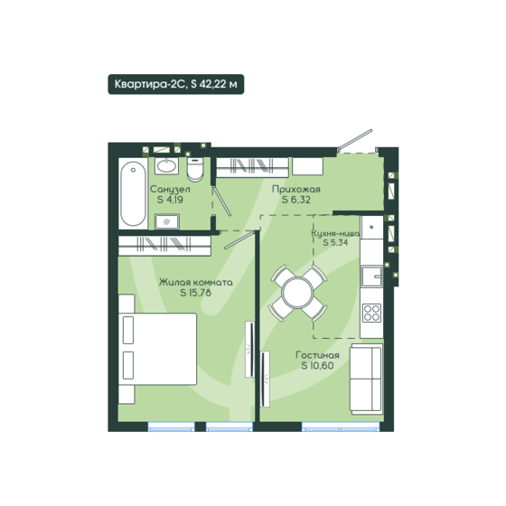 55 м², 2-комнатная квартира 4 700 000 ₽ - изображение 74