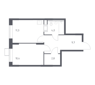Квартира 38,2 м², 1-комнатная - изображение 1