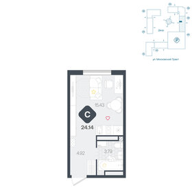 Квартира 24,1 м², студия - изображение 1
