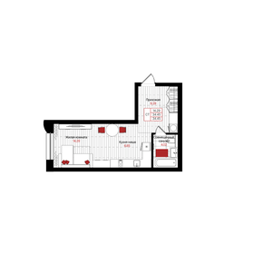 Квартира 34,5 м², студия - изображение 1