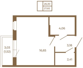 Квартира 27,8 м², студия - изображение 2