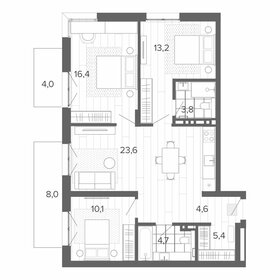 Квартира 85,4 м², 4-комнатная - изображение 1