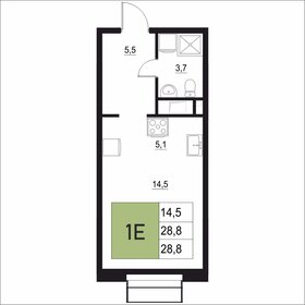 Квартира 28,8 м², 1-комнатная - изображение 1