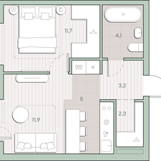 Квартира 38,2 м², 1-комнатная - изображение 2