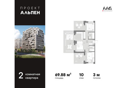 Квартира 69,9 м², 2-комнатная - изображение 1