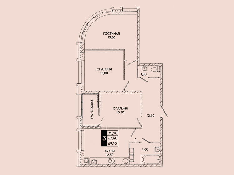 55 м², 2-комнатная квартира 8 100 000 ₽ - изображение 73