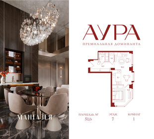 Квартира 51,6 м², 1-комнатная - изображение 1