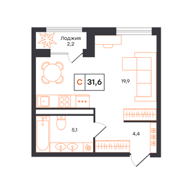 Квартира 31,6 м², студия - изображение 1