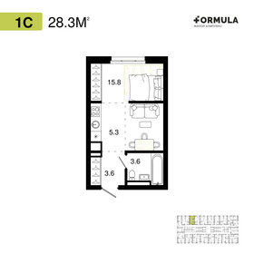 Квартира 28,3 м², студия - изображение 1