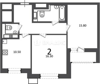 Квартира 58,7 м², 2-комнатная - изображение 1