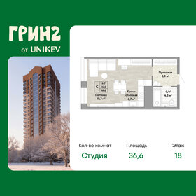 Квартира 36,6 м², 1-комнатная - изображение 1