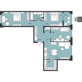 Квартира 92 м², 3-комнатная - изображение 1