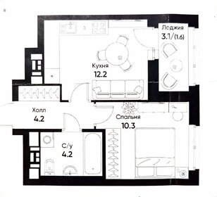 Квартира 32,5 м², 1-комнатная - изображение 1