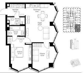 Квартира 70,8 м², 2-комнатная - изображение 1
