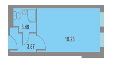 Квартира 26 м², студия - изображение 1