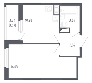 Квартира 35,1 м², 1-комнатная - изображение 1