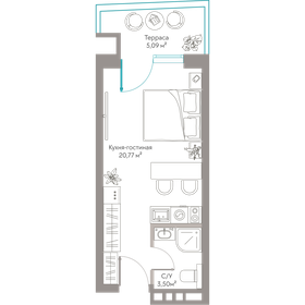 Квартира 29,4 м², студия - изображение 1