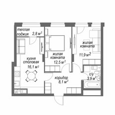 Квартира 55,3 м², 2-комнатная - изображение 5