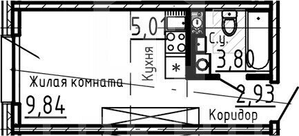 Квартира 21,6 м², студия - изображение 2