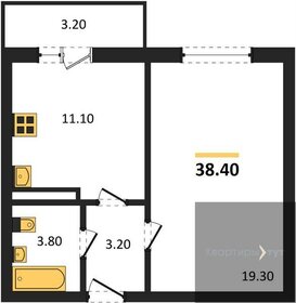 Квартира 38,4 м², 1-комнатная - изображение 1