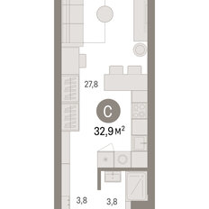 Квартира 32,9 м², студия - изображение 3