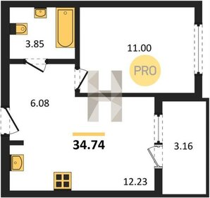 Квартира 34,7 м², 1-комнатная - изображение 1