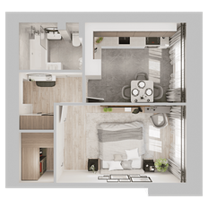 Квартира 35,3 м², 1-комнатная - изображение 4