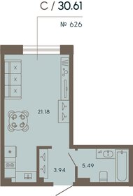 Квартира 30,6 м², студия - изображение 1