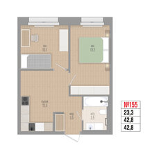 Квартира 42,8 м², 2-комнатная - изображение 2