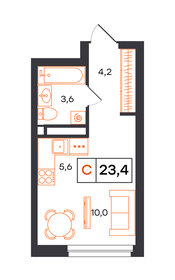 Квартира 23,4 м², студия - изображение 1