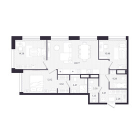 Квартира 89,6 м², 3-комнатная - изображение 1