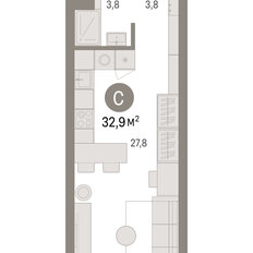 Квартира 32,9 м², студия - изображение 3