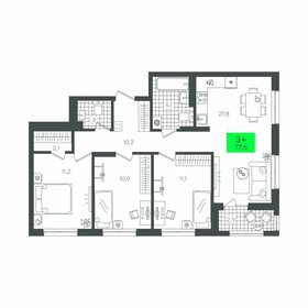 Квартира 77,6 м², 3-комнатная - изображение 1
