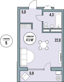 Квартира 37,2 м², студия - изображение 2