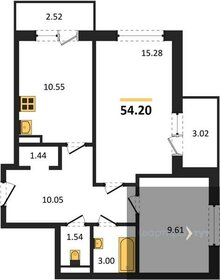Квартира 54,2 м², 2-комнатная - изображение 1