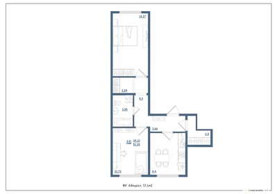 Квартира 51,4 м², 2-комнатная - изображение 1