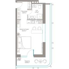 Квартира 49,7 м², студия - изображение 1