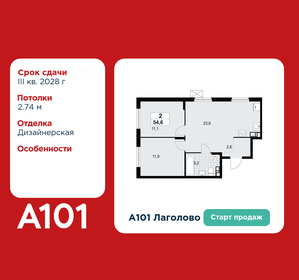 Квартира 54,6 м², 2-комнатная - изображение 1