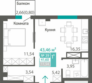 Квартира 41,6 м², 1-комнатная - изображение 1