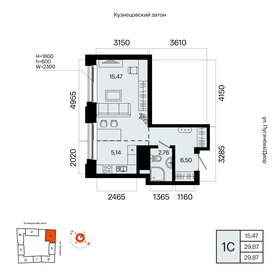 Квартира 29,9 м², 1-комнатная - изображение 1