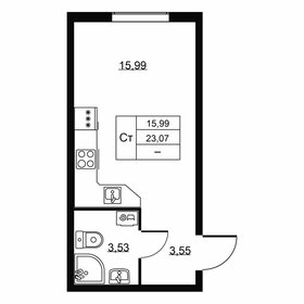 Квартира 23,1 м², студия - изображение 1