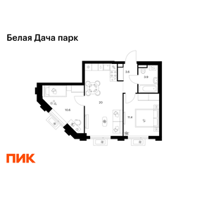 Квартира 49,5 м², 2-комнатная - изображение 1