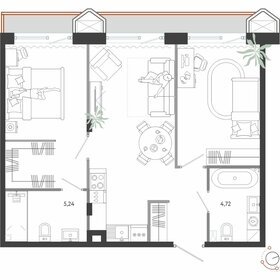 Квартира 65,6 м², 2-комнатная - изображение 1