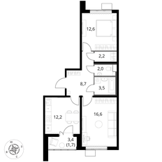 Квартира 59,5 м², 2-комнатная - изображение 3