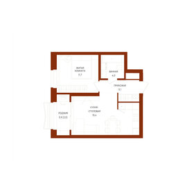Квартира 42,2 м², 1-комнатная - изображение 1