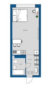 Квартира 31,4 м², студия - изображение 1