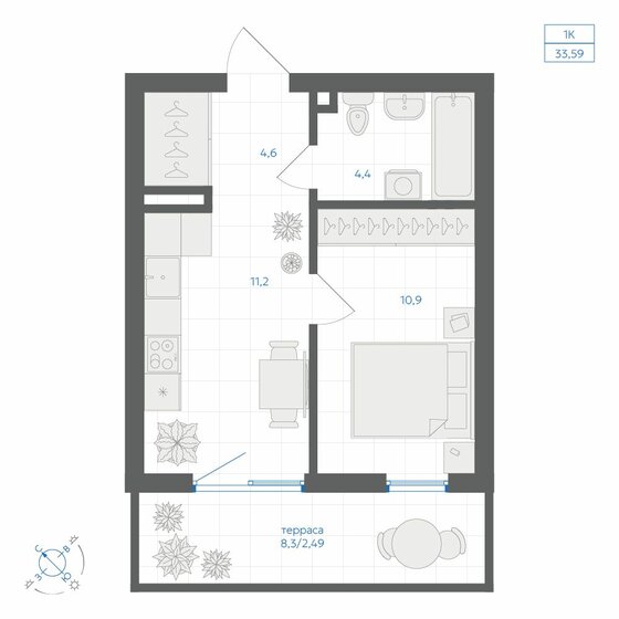 30,2 м², квартира-студия 4 490 000 ₽ - изображение 111