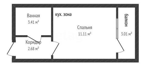 Квартира 19,2 м², студия - изображение 1