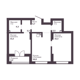 Квартира 62,2 м², 2-комнатная - изображение 3