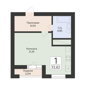 Квартира 33,8 м², 1-комнатная - изображение 1